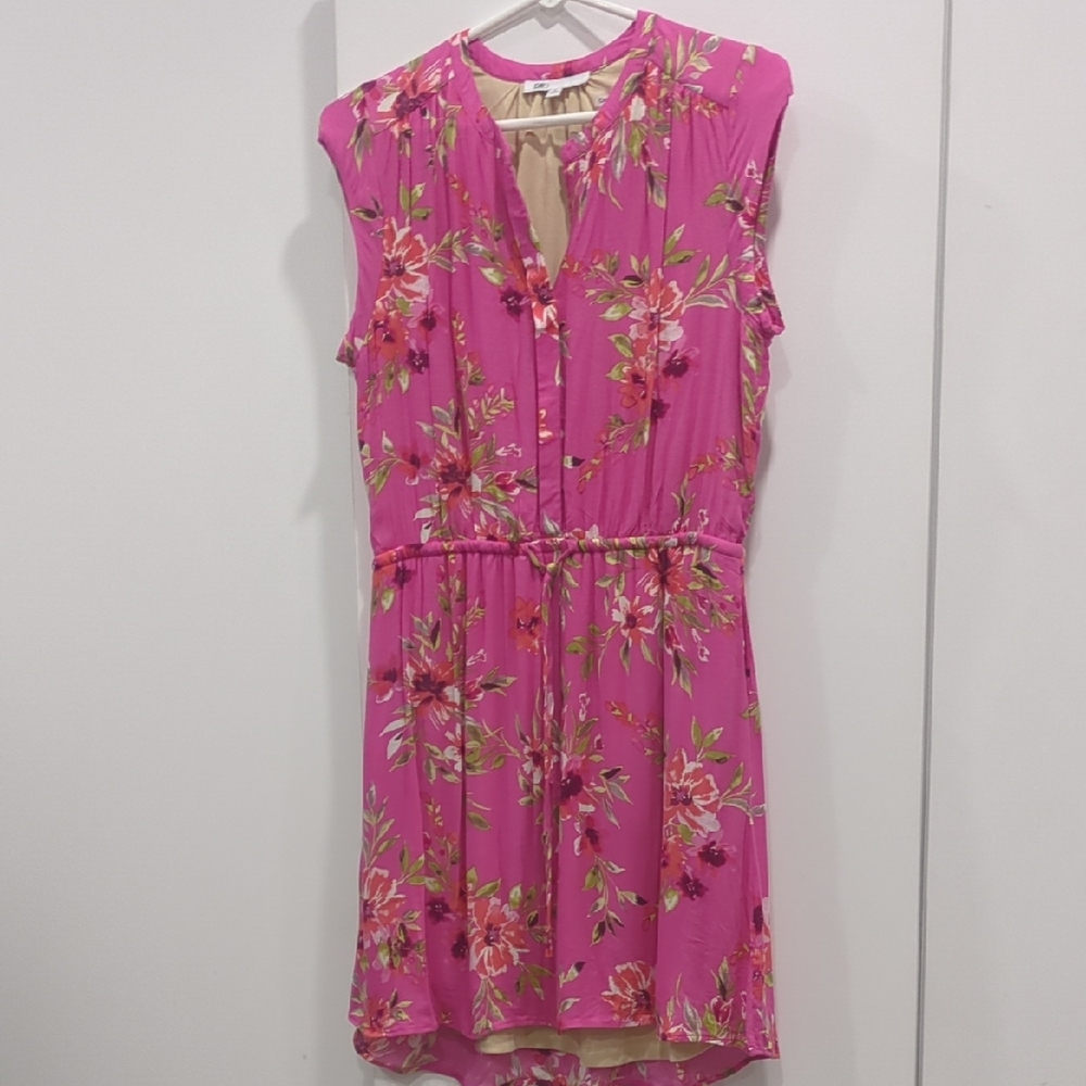 Floral Pink Sleeveless Dress